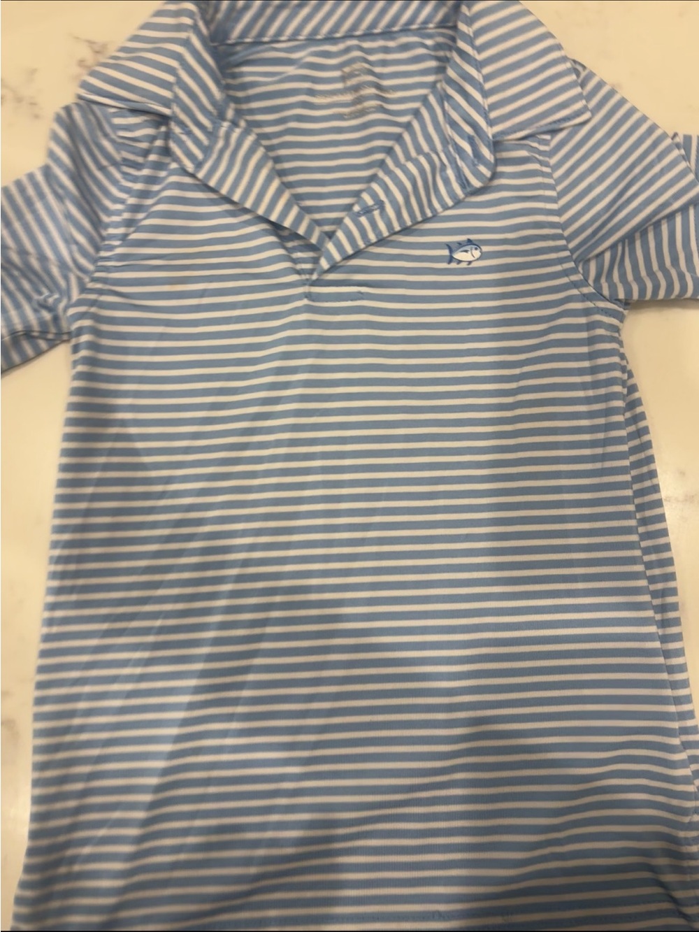 Southern Tide Light Blue and White Striped Button-Down Shirt - Picture 4 of 4